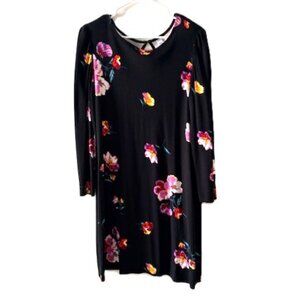 Old Navy Black Floral Dress with Long Sleeves